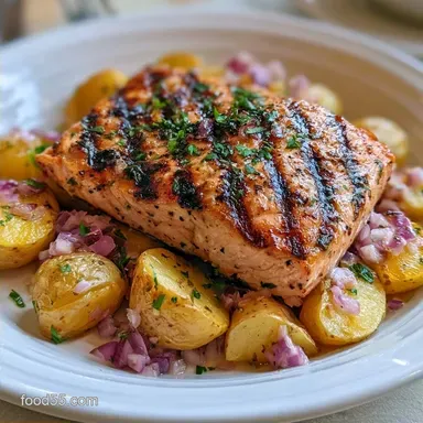 Grilled Salmon Potato Salad: Crispy