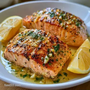 Grilled Salmon With Lemon in 20 Minutes Recipe Card