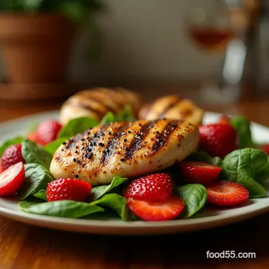 The Strawberries Smoke Grilled Chicken Salad Recipe Recipe Card