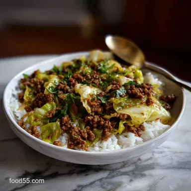 Mouthwatering Ground Beef and Cabbage Stir in 20 Minutes Recipe Card