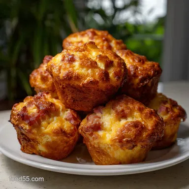 Ham And Cheese Muffins: Cheddar & Buttermilk Recipe Card