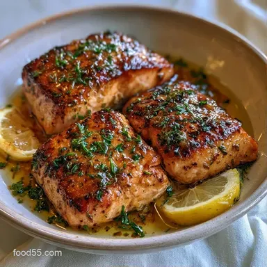 Healthy Grilled Salmon for 4 Servings Recipe Card