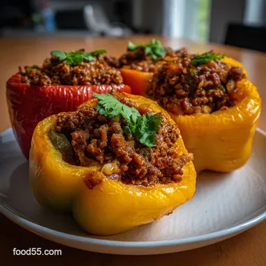 Healthy Stuffed Bell Peppers Recipe Stuffed Bell P: Hearty Quick Recipe Card