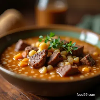 Best Hearty Beef Barley Soup Recipe SlowSimmered Comfort Recipe Card