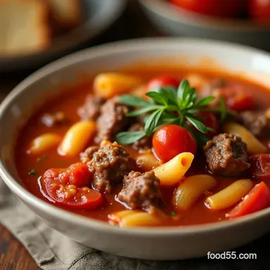 Beef Tomato and Acini Di My Hearty Weeknight Italian Beef Soup Recipe Card