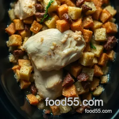 Hearty Stuffing and Chicken in Crock Pot: My Family's Go-To Recipe Recipe Card