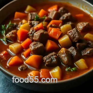 Hearty Vegetable Beef Soup Recipe: My Mum's Old Fashioned Way Recipe Card
