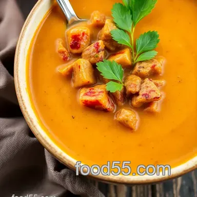 How to Make Hearty Pumpkin Soup with Savory Meat: A Cozy Delight Recipe Card