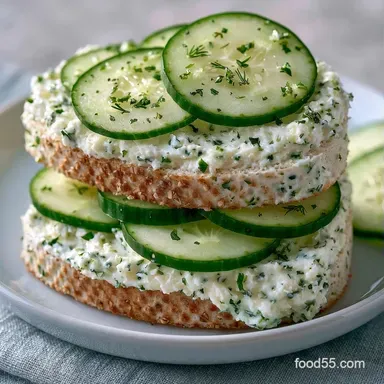 Herbed Cucumber Sandwiches in 15 Minutes Recipe Card