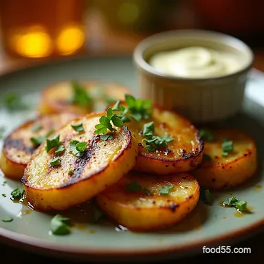 Charred Herby Grilled Potato Slabs with Lemon Aioli Recipe Recipe Card