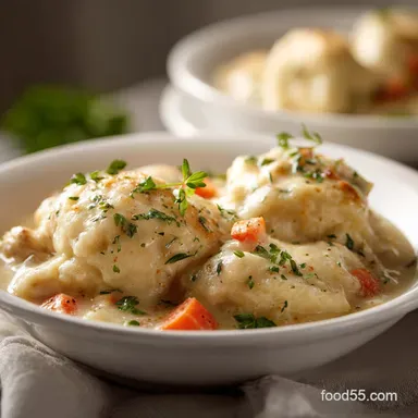 Chicken and Dumplings: Creamy Stew for 6 Servings