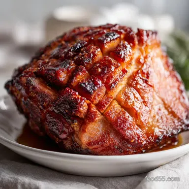 Honey Glazed Ham with Mahogany Crust Baked in 2 Hours Recipe Card