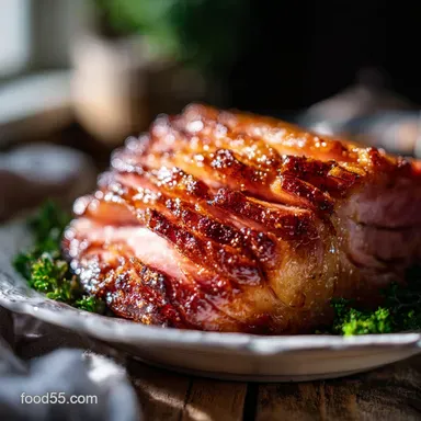 Honey Glazed Ham with Mahogany Crust Baked in 2 Hours