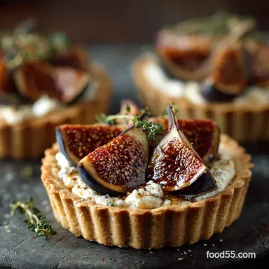 Goat Cheese Recipes: Elegant Honeyed Fig Thyme Tart Recipe Card