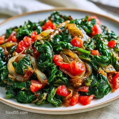 Indian Spiced Swiss Chard in 35 Minutes Recipe Card