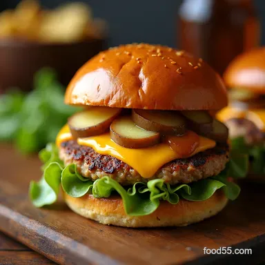 Inside Out Turkey Cheeseburger Juicy LucyStyle Weeknight Favorite Recipe Card