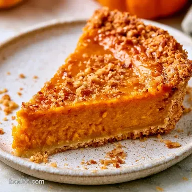 Keto Pumpkin Custard Pie for 8 Slices Recipe Card