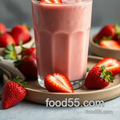 Delicious Keto Strawberry Smoothie with Almond Milk Recipe Recipe Card