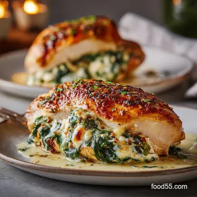 Creamy Feta and Spinach Stuffed Chicken An Elegant Keto Dinners Recipe Recipe Card