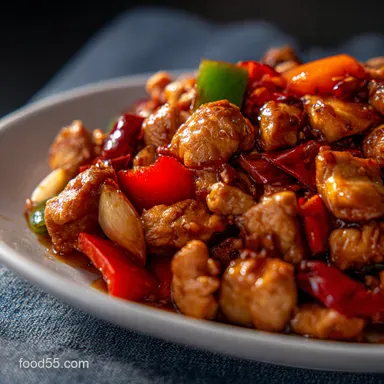 Kung Pao Chicken Recipe: Fiery Sichuan Flavors! Recipe Card