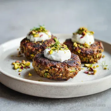 Lamb Pistachio Patties with Sumac Yogurt Sauce for 4 Servings Recipe Card