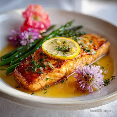 Lemon Butter Baked Salmon for 4 Servings Recipe Card