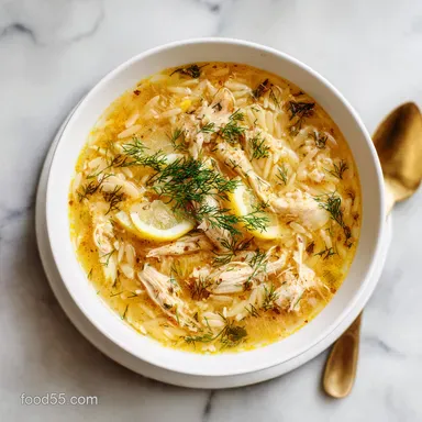 Lemon Chicken Orzo Soup in 30 Minutes: A Velvety Greek Classic Recipe Card