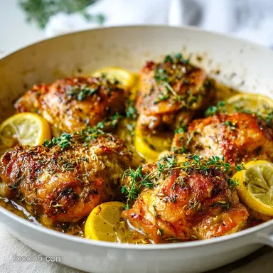 Ina Gartens SkilletRoasted Lemon Chicken for 4 Recipe Card