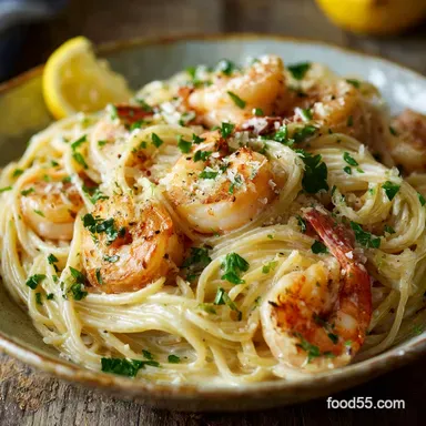 Shrimp Scampi Pasta with Lemon Cream: Silky, 35-Minute Recipe Recipe Card