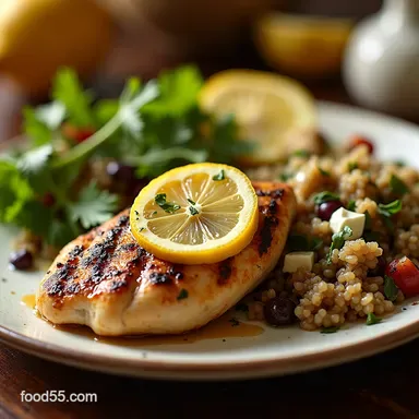 Best Grilled Mediterranean Chicken and Quinoa Salad Recipe Recipe Card