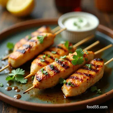 My GoTo GRILLED CHICKEN KABOBS WITH YOGURT LemonGarlic Juicy Recipe Card