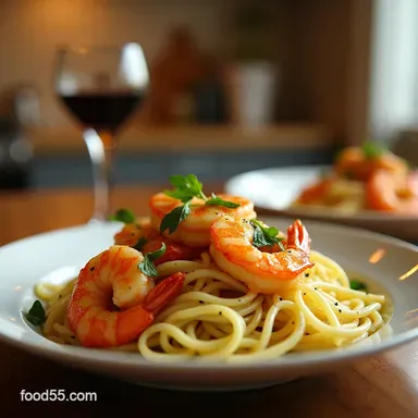 Shrimp Scampi Zoodles for Two My Easy LemonGarlic DateNight Recipe Card