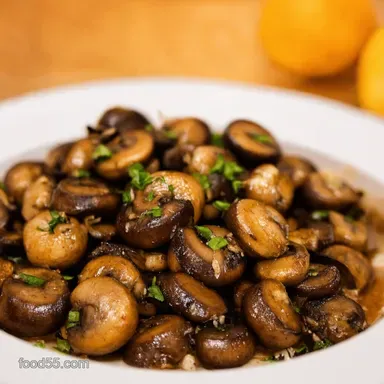 Lemony Garlic Sauteed Mushrooms Restaurant Style Recipe Card