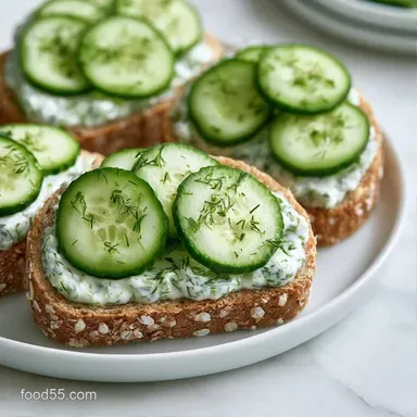 Cucumber Sandwiches with Cream Cheese Recipe Card