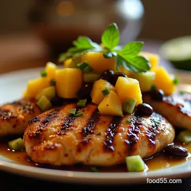 Zesty Lime Honey Grilled Chicken with Mango Salsa Recipe Card