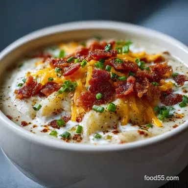 Loaded Baked Potato Soup in 50 Minutes Recipe Card