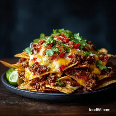 The Ultimate Cheesy Beef Nachos Proper PubQuality Layered Recipe Recipe Card