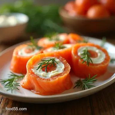 Flaky Smoked Salmon Pinwheels Easy Puff Pastry Appetizers Recipe Card