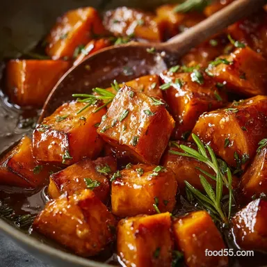 Maple Glazed Roasted Sweet Potatoes Easy Recipe for the Perfect Sticky Side Recipe Card