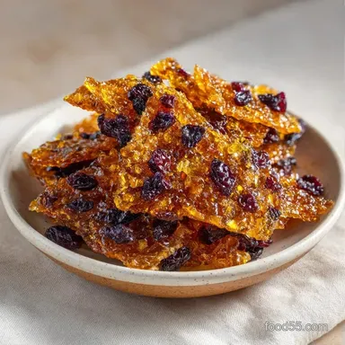Caramelized Maple Mulberry Brittle Recipe Card