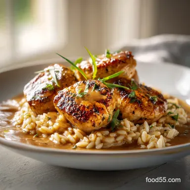 Marsala Chicken Orzo: One-Pan Meal Recipe Card