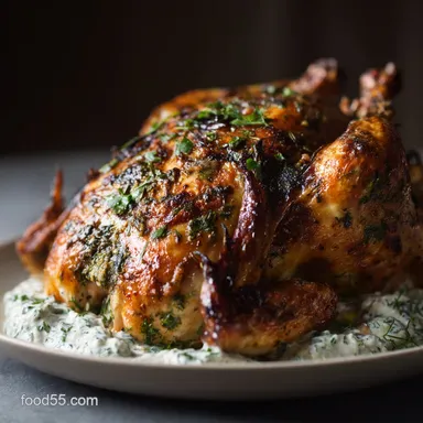 Flawlessly Crispy Herbed Mayonnaise Roasted Whole Chicken Recipe