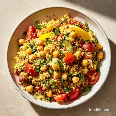 Mediterranean Bulgur Salad with Chickpeas in 20 Mins