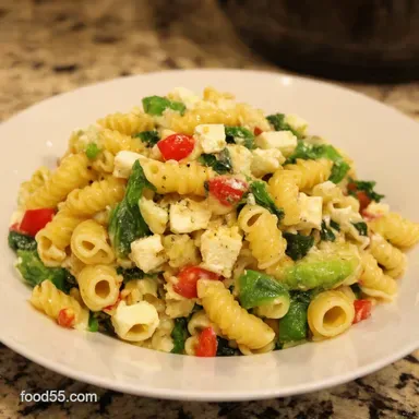 My GoTo Greek Pasta Salad Zesty Refreshing Recipe Card