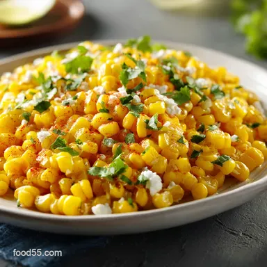 Mexican Corn Recipe: Creamy and Charred Side for 6 Servings Recipe Card