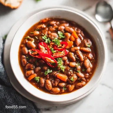Mexican Pinto Bean Chili with Ground Beef in 65 Minutes
