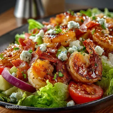 Easy Mexican Shrimp Cobb Salad with ChipotleLime Crema Recipe Card