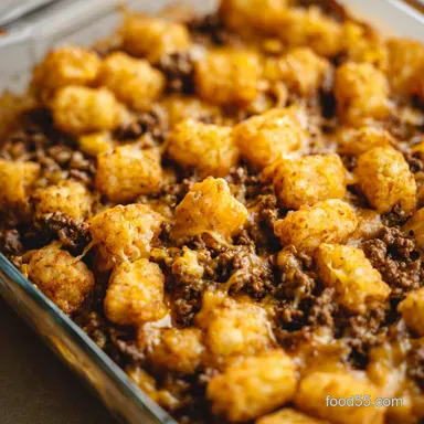 Minnesota Tater Tot Hotdish My Easy Comfort Food hot dish recipe Recipe Card