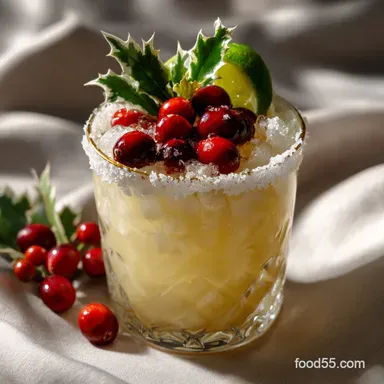 Festive Mistletoe Margarita Perfect for Christmas | Holiday Cocktail Recipe Card
