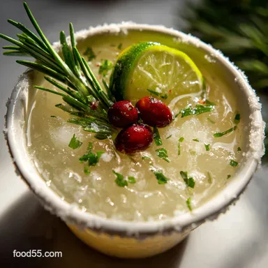 Christmas Mistletoe Margarita: Easy Festive Cranberry Cocktail Recipe Card